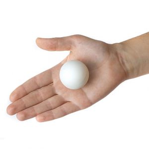 Ping pong ball, about 3 ounces